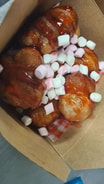 Fritelli with strawberry syrup&mini marshmallows
